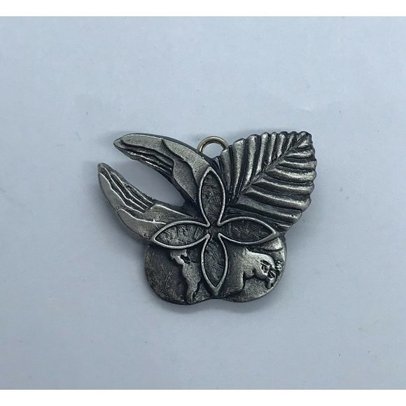 Sterling Silver 925 HLM Brooch/Pendant Helping Hands Leaf Dove Cross Butterfly - Picture 6 of 7